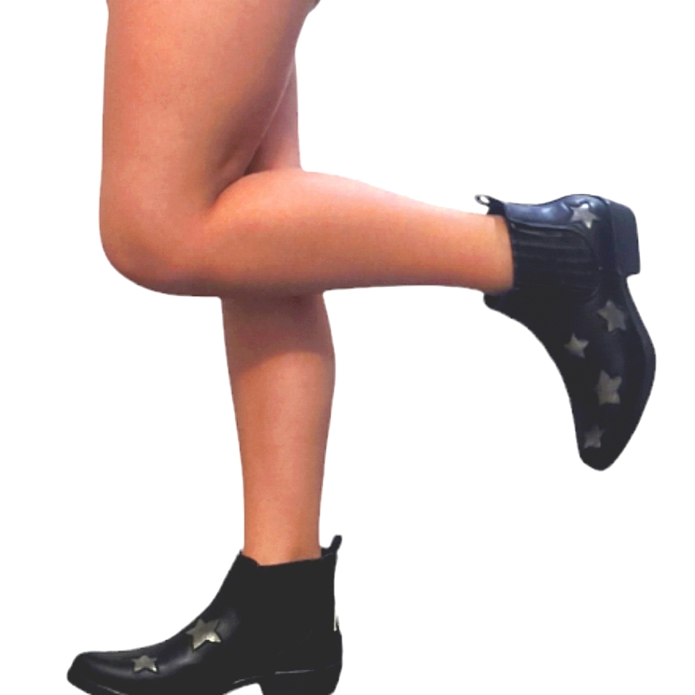 SEVEN 7 Rockstar Faux Leather Block Heel Ankle Boots